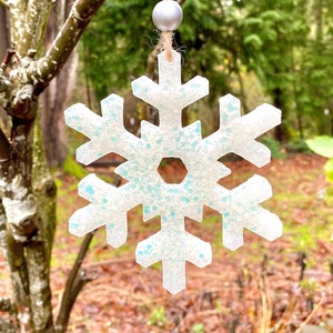 Snowflake Aroma Bead Car Freshie Ornament || Christmas Car Air Freshener || Car Freshies for the Holidays || Little Lumen