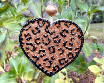 Custom Heart Leopard Print Car Freshener Aroma Bead Car Freshie Ornament || Animal Print Leopard Freshie || Cute Car Fragrance Ornament
