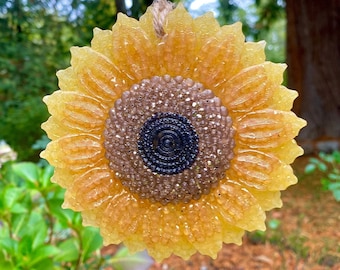 Large Sunflower Car Freshener Aroma Bead Car Freshie || Sunflower Car Air Freshener Ornament || Aromies Freshies || Car Fragrance Ornament