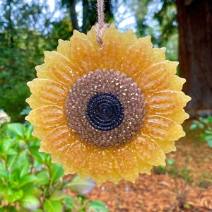 Large Sunflower Car Freshener Aroma Bead Car Freshie || Sunflower Car Air Freshener Ornament || Aromies Freshies || Car Fragrance Ornament