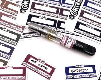 Dab Cartridge Labels || Style 4 || 420 Oil Pen Labels for Carts 710 Sticker ||Blank 510 Thread Blank Labels for Cartridge|| Little Lumen
