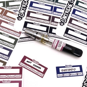 Dab Cartridge Labels || Style 4 || 420 Oil Pen Labels for Carts 710 Sticker ||Blank 510 Thread Blank Labels for Cartridge|| Little Lumen