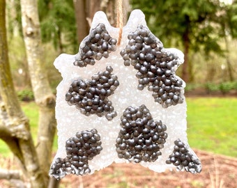 Mini Cow Print Cowhide Rug Car Freshie || Boho Style Car Freshener Ornament || Western Car Accessories || Little Lumen