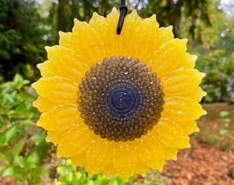 Ambientador de coche de girasol personalizado Aroma Bead Car Freshie // Adorno ambientador de coche de girasol // Aromies Freshies // Adorno de fragancia de coche