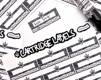 Dab Cartridge Labels || Style 5 || 420 Oil Pen Labels for Carts 710 Sticker ||Blank 510 Thread Blank Labels for Cartridge|| Little Lumen