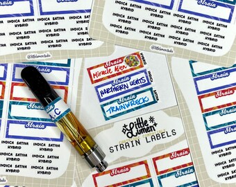 Dab Cartridge Labels || Style 3 || 420 Oil Pen Labels for Carts 710 Sticker || 510 Thread Blank Labels || Little Lumen