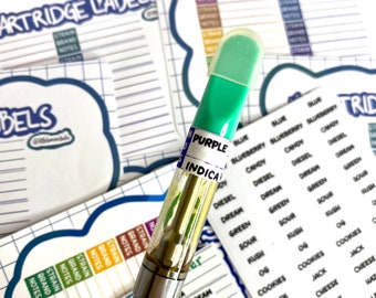 Dab Cartridge Labels || Style 1 || 420 Oil Pen Labels for Carts 710 Sticker ||Blank 510 Thread Blank Labels for Cartridge|| Little Lumen