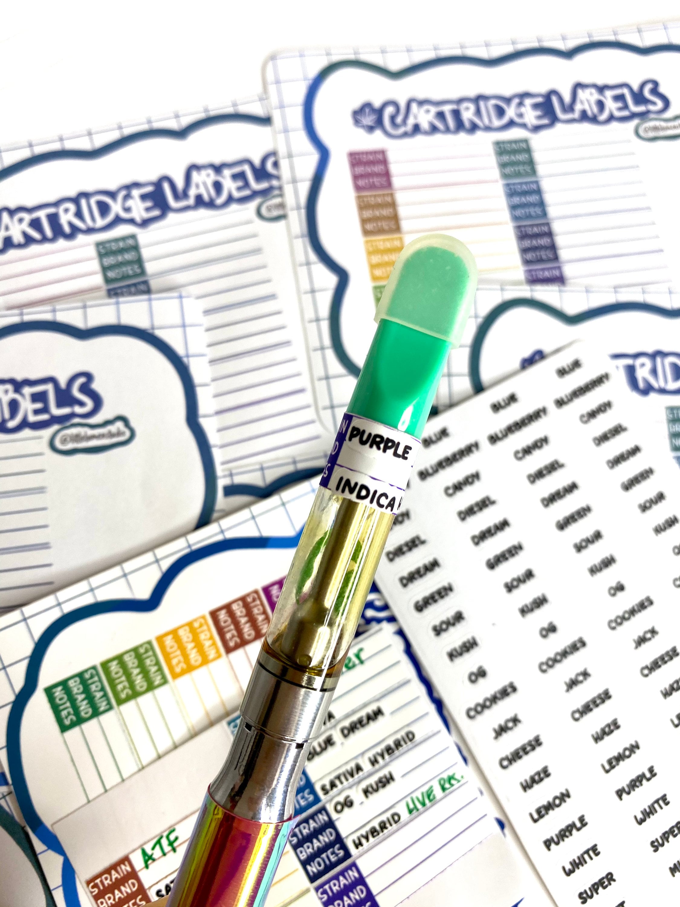 Dab Cartridge Labels || Style 1 || 420 Oil Pen Labels for Carts 710 ...