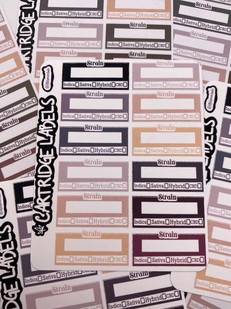 Dab Cartridge Labels || Style 4 || 420 Oil Pen Labels for Carts 710 ...