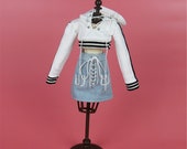 CUSTOM SIZE Doll Clothes Doll Sweater Doll Denim Skirt for Barbie FR Poppy Parker Monster High Blythe OB27 Mico Silkstone Momoko Doll Dress