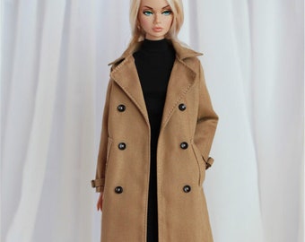 CUSTOM SIZE Doll Clothes Doll Coat Doll Trench coat for Blythe OB22 OB24 Azone Mico Poppy Parker Momoko Fashion Royalty FR2 NF2