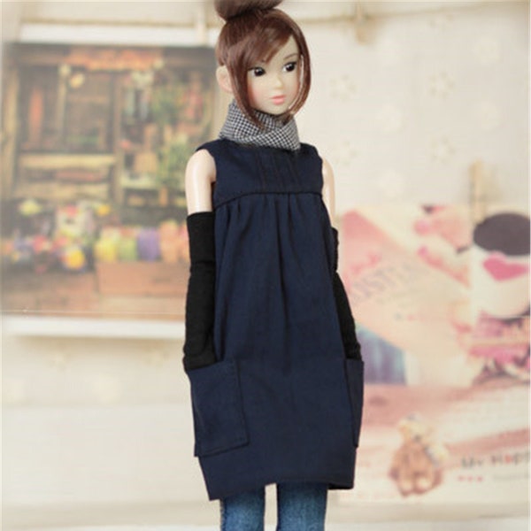 CUSTOM SIZE Doll Dress Deep Blue Dress Denim Pants for Blythe OB22 OB24 Azone Mico Poppy Parker Momoko FR2 NF2 Nippon Misaki Clothes