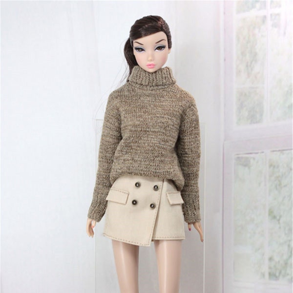 CUSTOM SIZE Doll Dress Sweater Mini Skirt for Blythe OB22 OB24 Azone Mico Licca Poppy Parker Momoko Fashion Royalty NF2 Misaki Pullip FR2