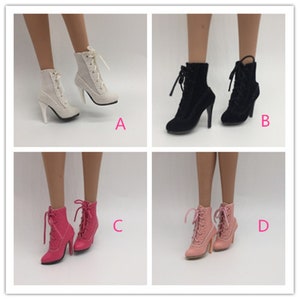 NEWEST 4 COLORS Fashion Royalty Ankle Boots Doll Shoes FR2 Doll High Heels OB27 Doll Short Boots Custom Doll Shoes Accessories