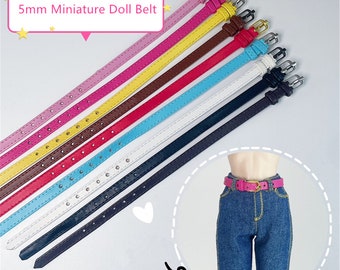 9 Colors Miniature Doll Belt Handmade Doll Leather Belt for 12Inch BJD Fashion Royalty Poppy Parker Momoko Nuface Blythe Azone OB24 Belts