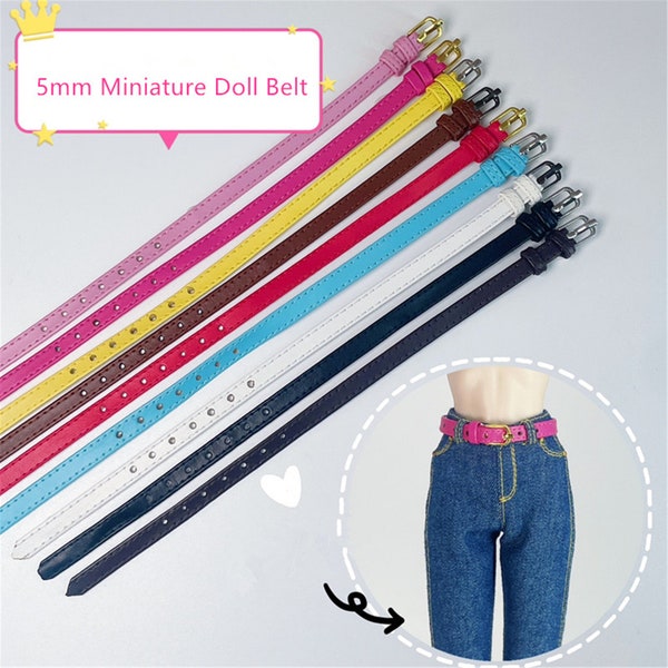 9 Colors Miniature Doll Belt Handmade Doll Leather Belt for 12Inch BJD Fashion Royalty Poppy Parker Momoko Nuface Blythe Azone OB24 Belts