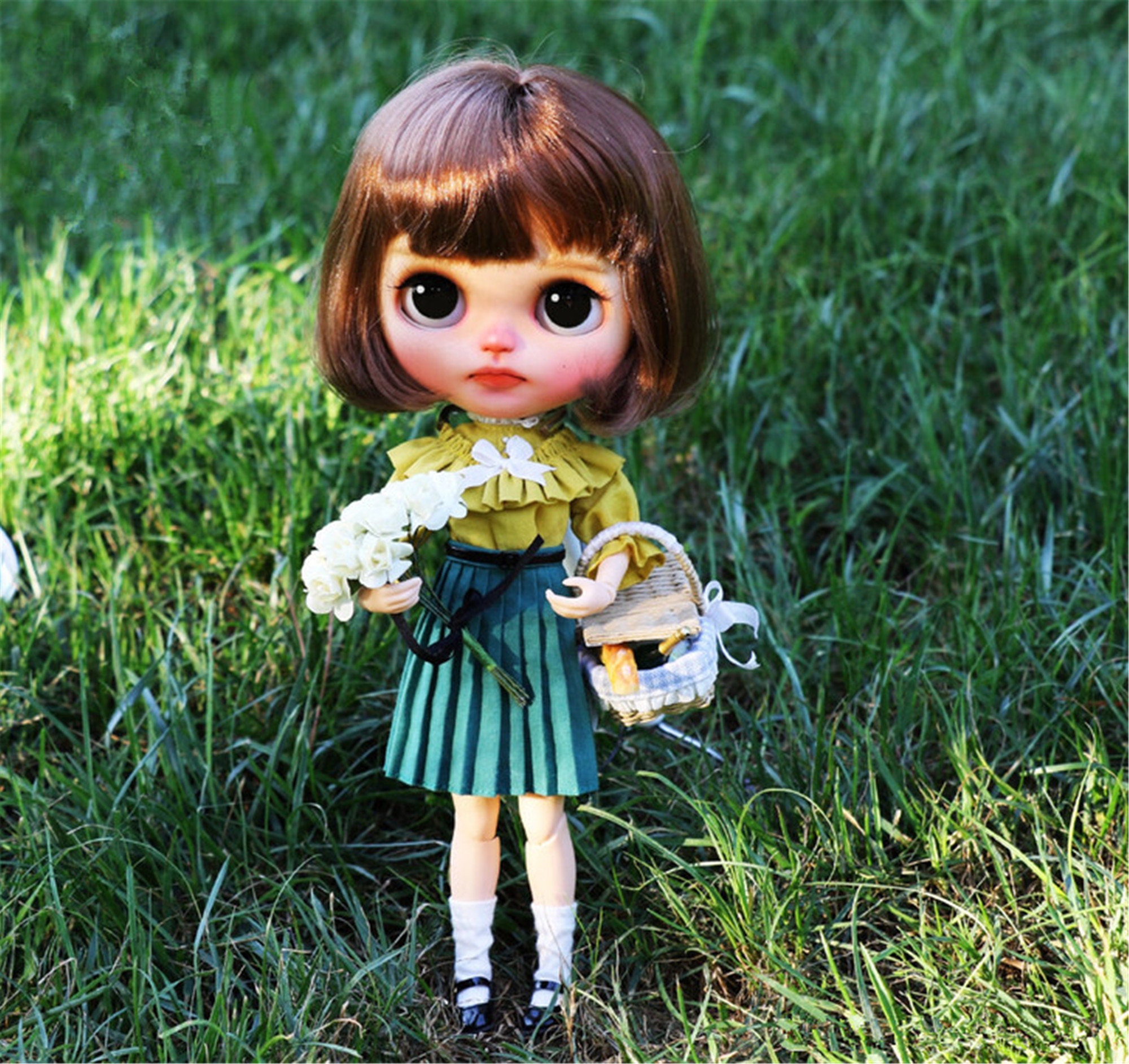 NEW Amazing Handmade Doll Picnic Basket Doll Flower Basket Etsy