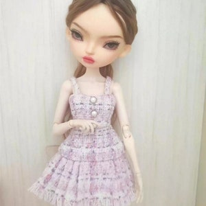 New Arrival Miniature Doll Dress Tweed Doll Skirt for 1/6 Scale Blythe OB24 Mico Fashion Royalty FR2 Poppy Parker Handmade Doll Clothes