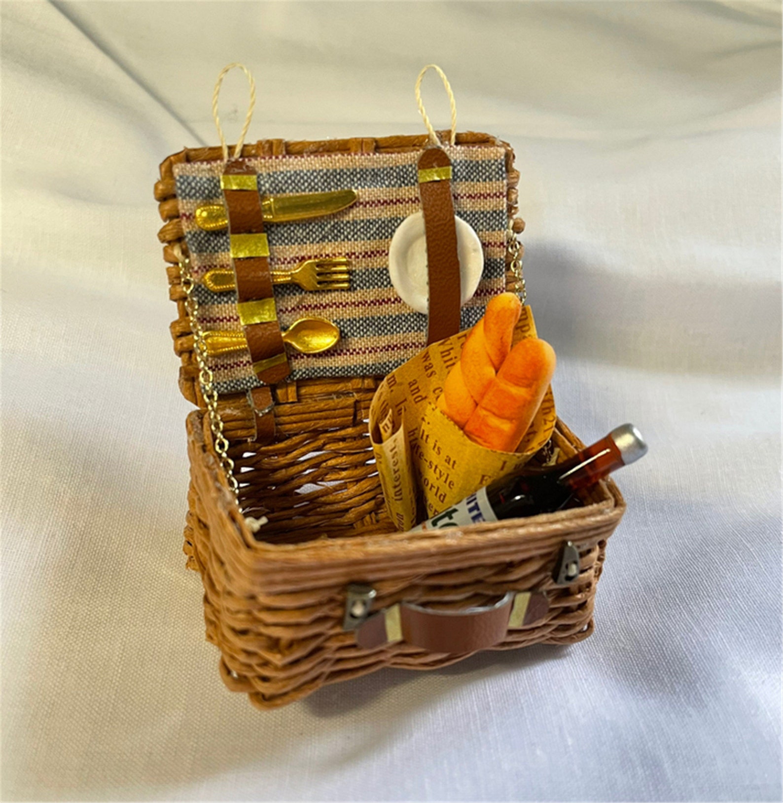 Amazing Handmade Doll Picnic Basket With Knife and Fork & Etsy