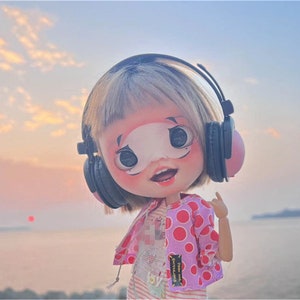 New Arrival Miniature Headphone for Doll Blythe Qbaby Big Head Diandian Headphone ( Headphone No real function , just for decoration )