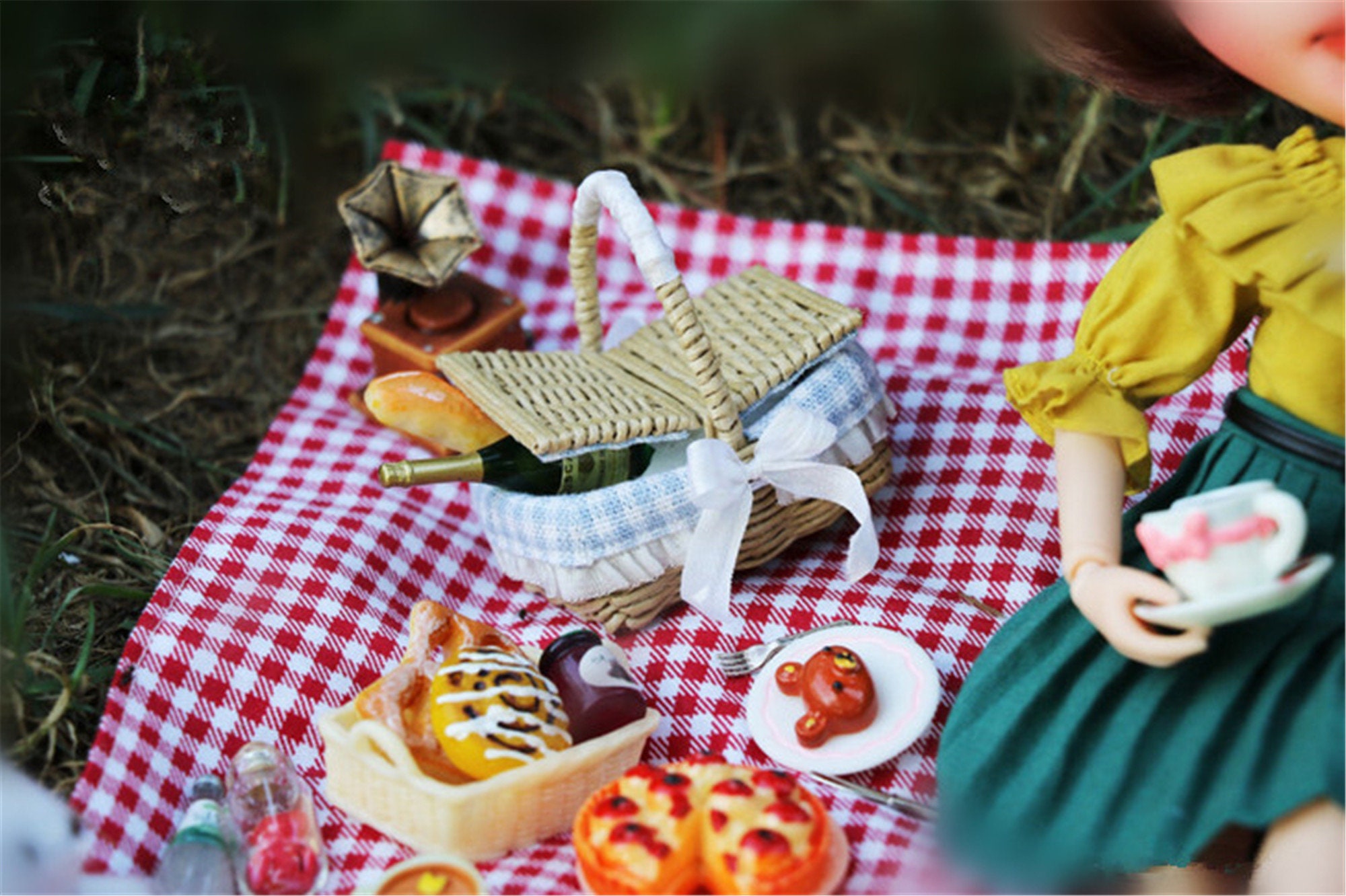 NEW Amazing Handmade Doll Picnic Basket Doll Flower Basket Etsy UK