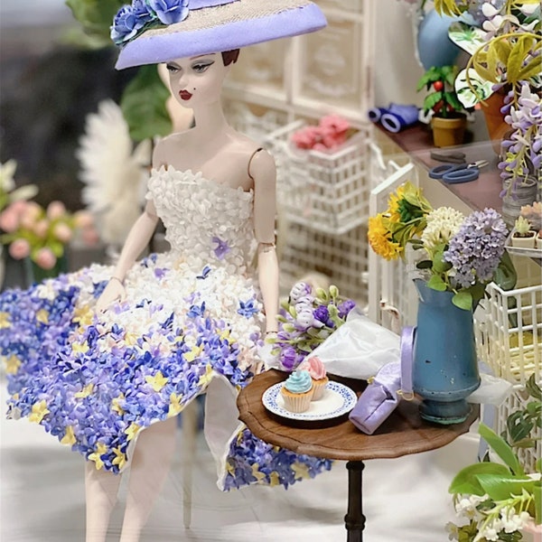 2024 vente limitée nouveau design robe de poupée miniature à la main poupée robe de fleur pour 1/6 échelle mode royauté FR2 coquelicot Parker vêtements de poupée