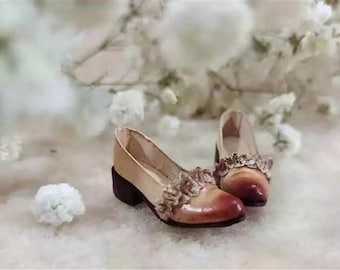 New Design Miniature Doll Shoes Genuine Leather Doll Shoes for 1/6 Scale Blythe Azone Obitus Doll OB22 OB24 Handmade Doll Shoes Outfit