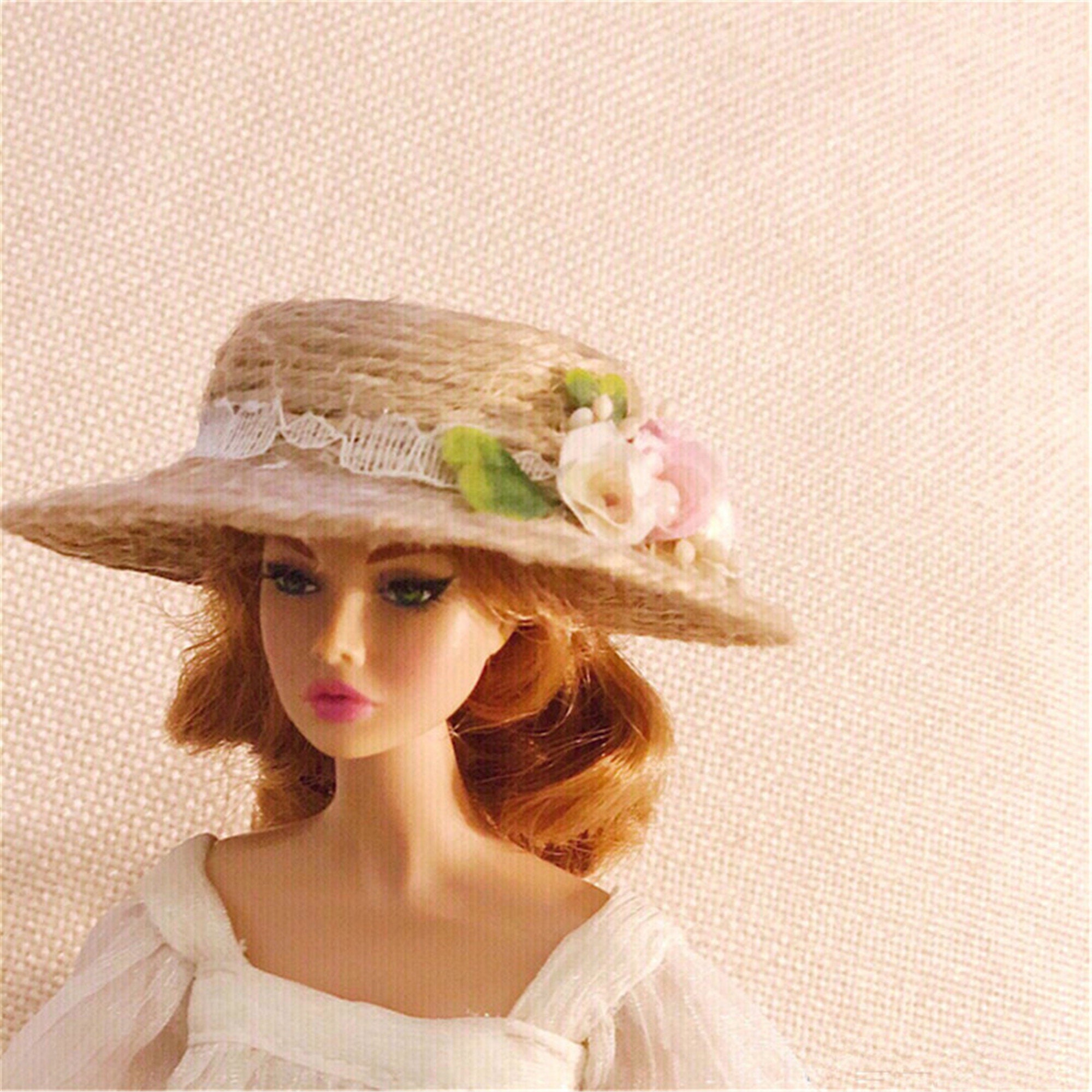 Fashionable Handmade Doll Straw Hat Elegant Doll Cap for Etsy