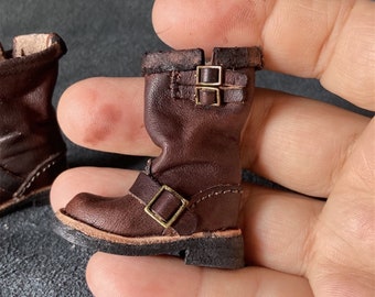 1:6 Scale Genuine Leather Doll Boots Blythe Shoes Blythe Doll Boots OB24 Doll Boots Azone 100% Handmade Doll Boots Custom Doll Shoes Outfit