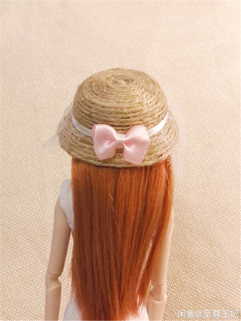 Fashionable Handmade Doll Straw Hat Elegant Doll Cap with Net Etsy