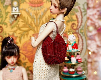 NEWEST Hademade Doll Bag Miniature Doll Handbag Hadeknitted Bag for 12inch Fashion Royalty Poppy Parker Momoko Blythe Azone OB24 Doll Bag