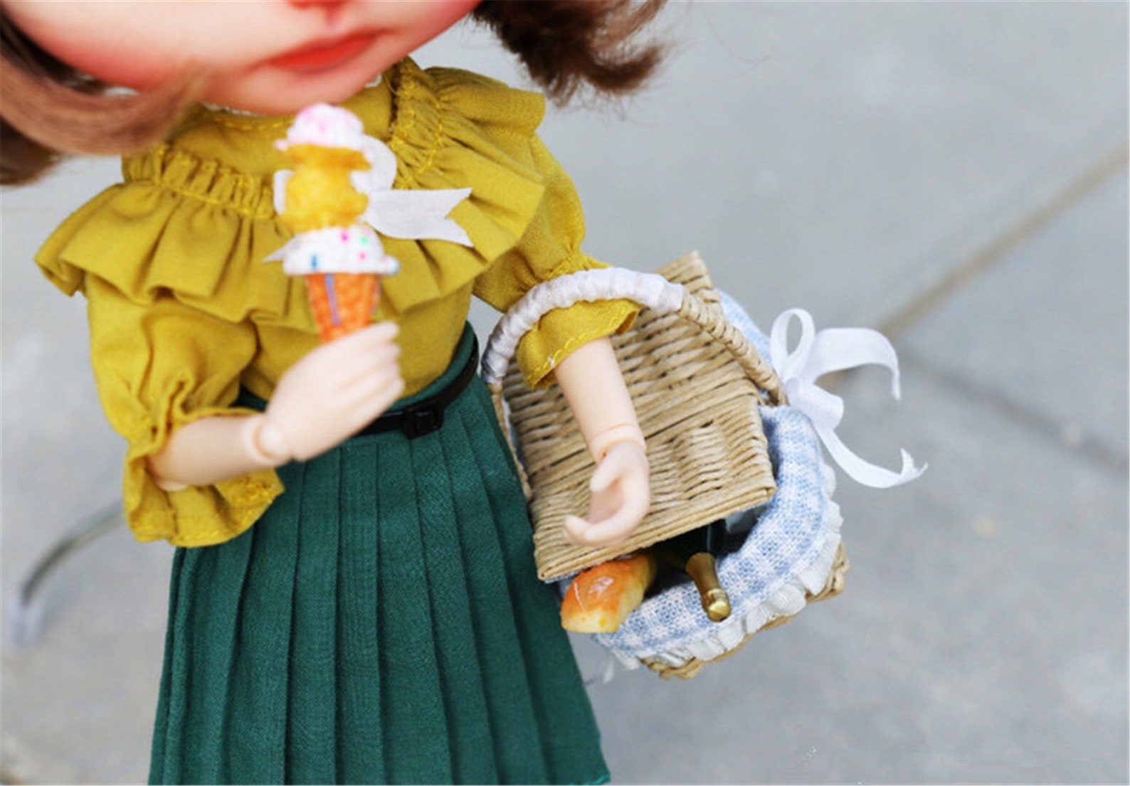 NEW Amazing Handmade Doll Picnic Basket Doll Flower Basket Etsy