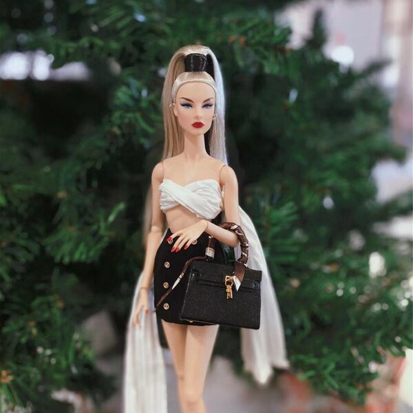 Miniature Doll Bag Doll Handbag for 1:6 Scale Fashion Royalty Poppy Parker Momoko Nippon Misaki Nuface Blythe Azone OB24 Handmade Doll Bag