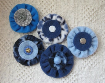 Fleece Hat Pins, Blue