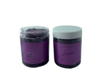Lavender Exfoliating Body scrub for therapeutic care relaxation 8oz
