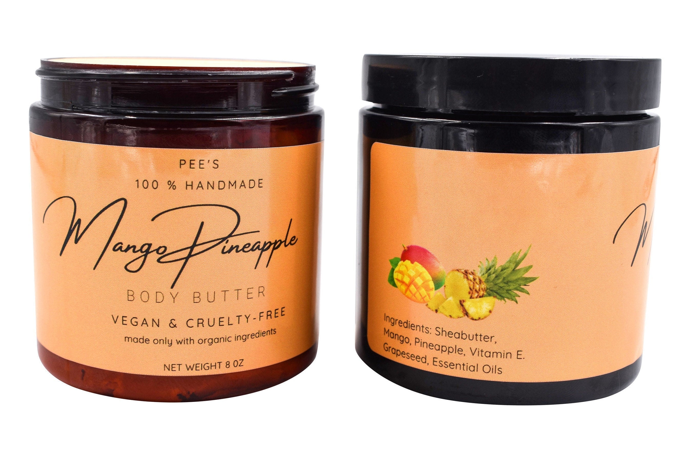 Mango Pineapple Body Butter, Scented Skin Care, immensely moisturizing.