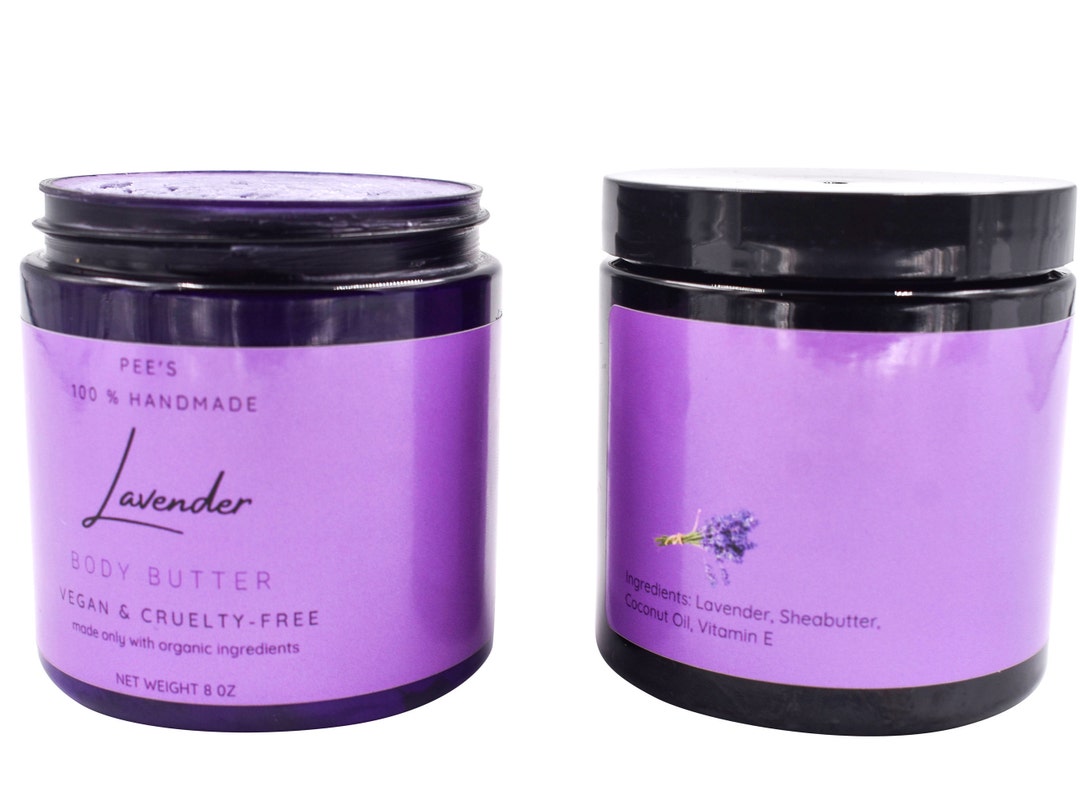 Natural Lavender Body Butter Hand and Body Moisturizer Vegan Etsy