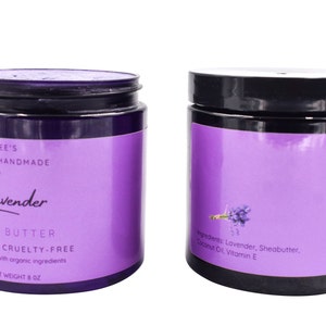 Manteca corporal de lavanda 100 % pura, hidratante para manos y cuerpo, crema corporal hidratante vegana