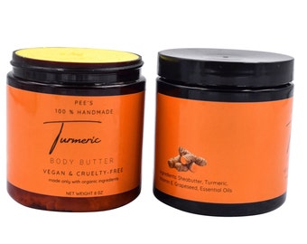 Turmeric Body Butter - 8oz, Natural Moisturizer, Soothing Skin Care