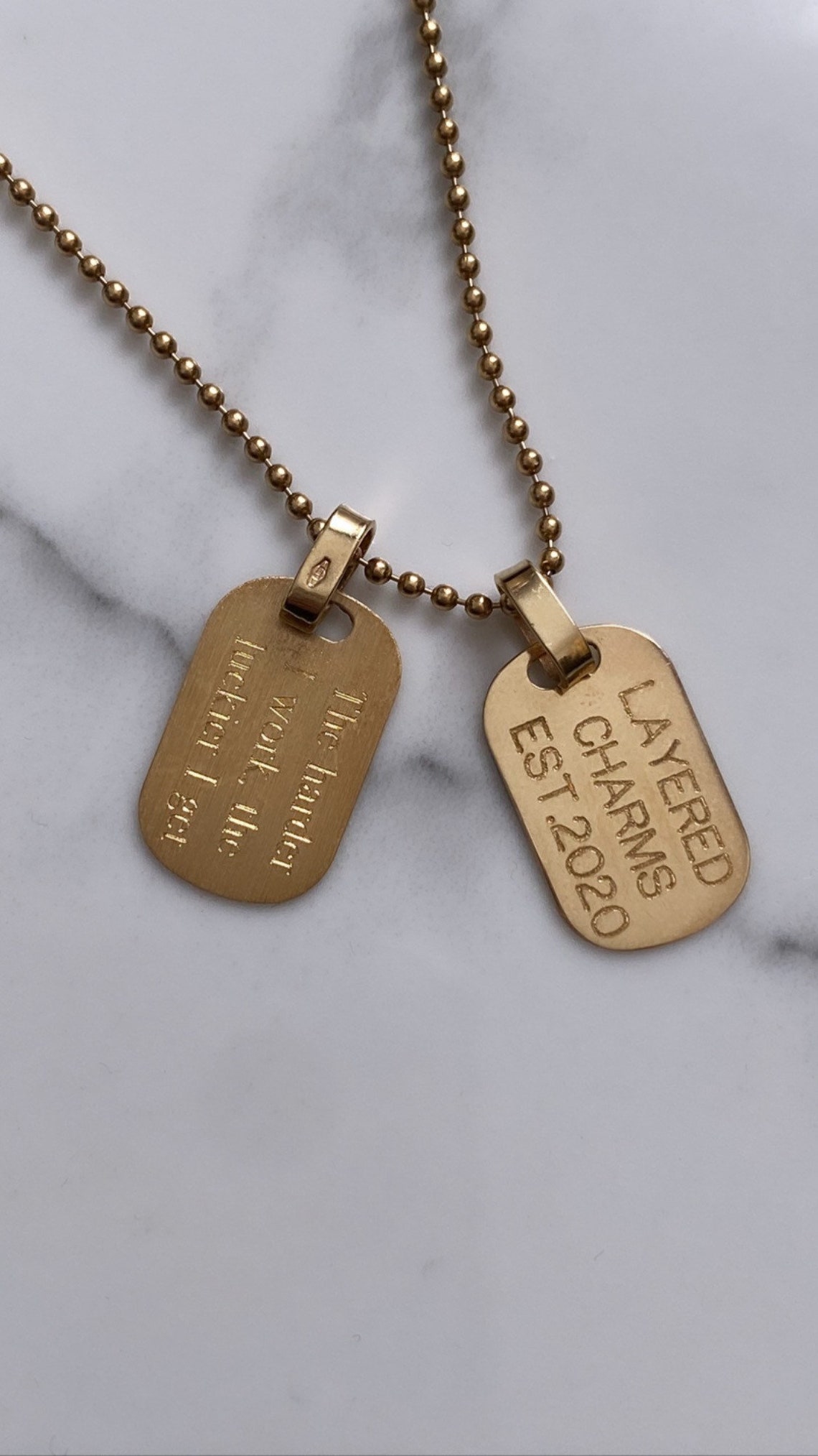 14K Gold Dog Tag Etsy