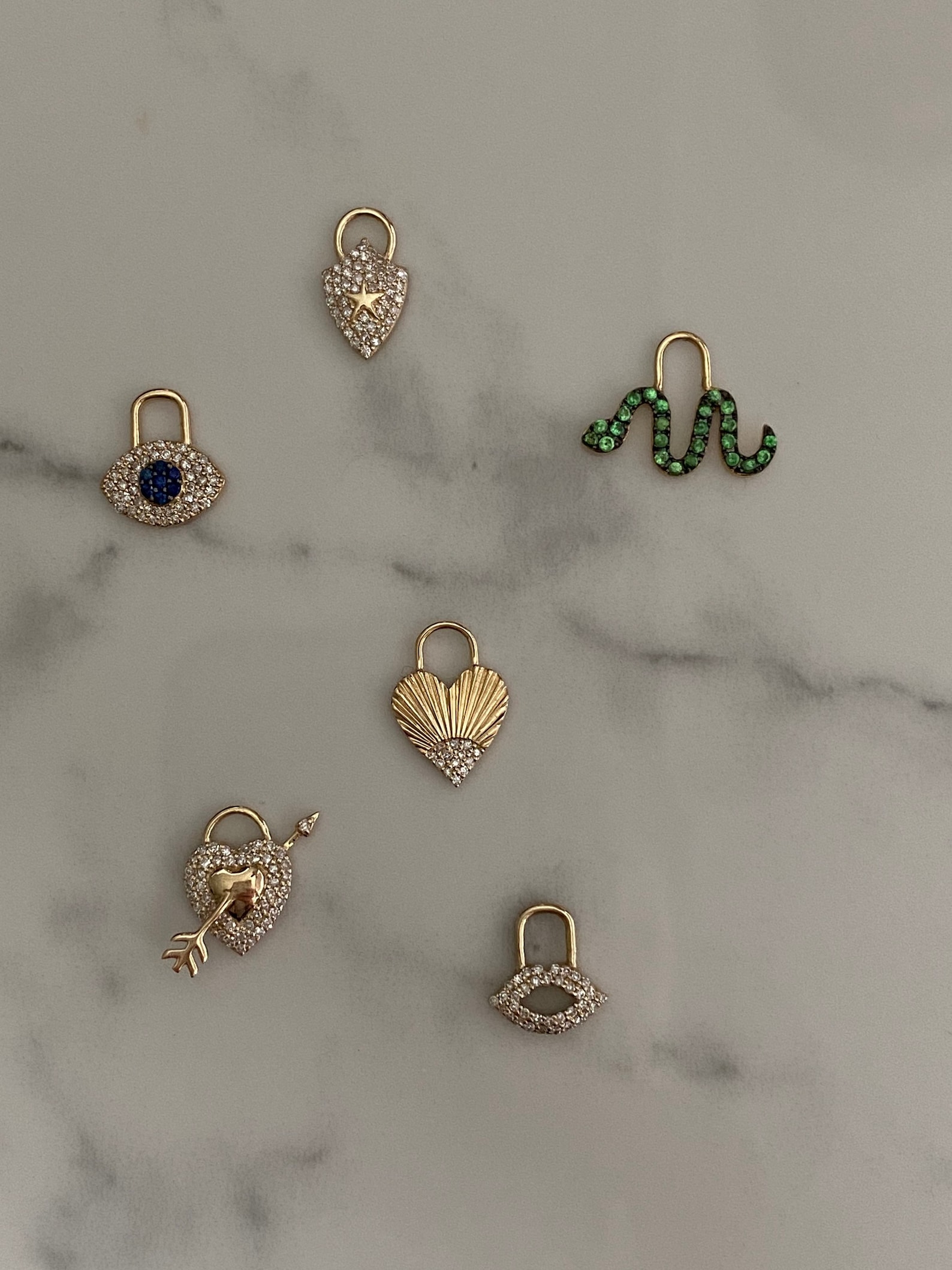 14K Gold Earring Charms Etsy