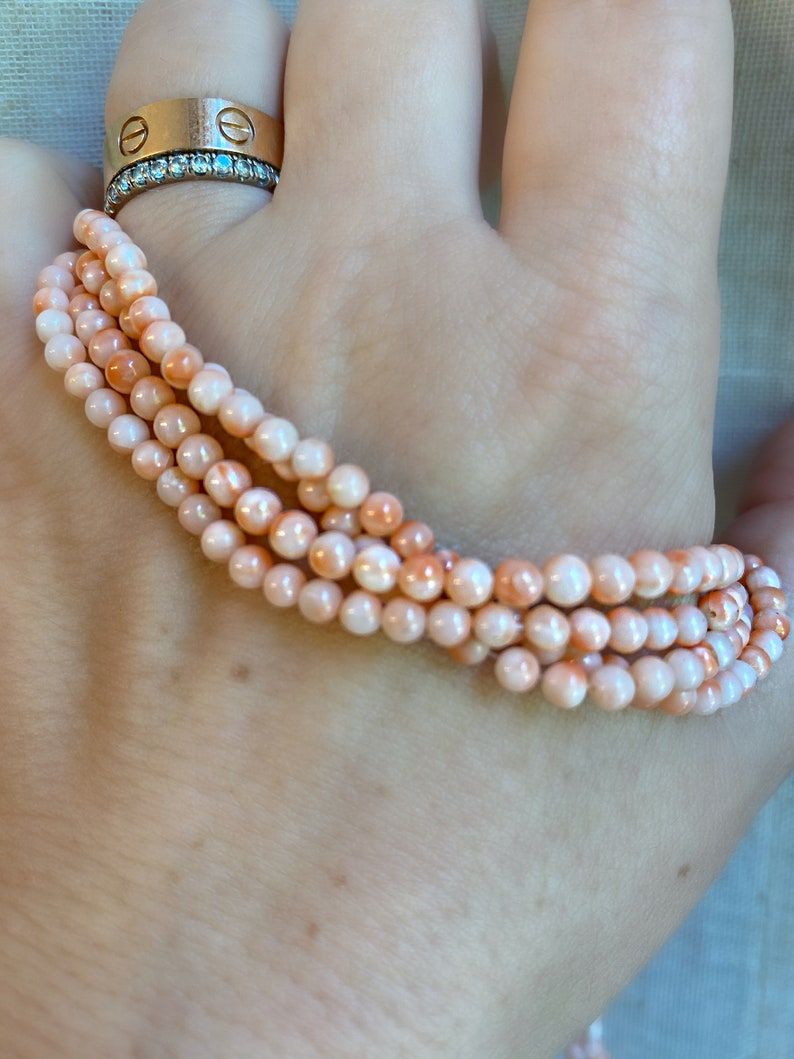 Natural Angel Skin Coral Necklace