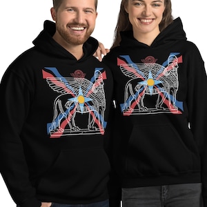 Assyrian Flag Assyrian Winged Bull Lamassu Unisex Hoodie