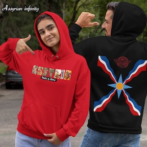 Assyria Hoodie - Lamassu Hoodie - Assyrian Flag Unisex Hoodies