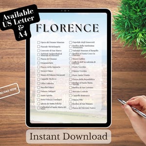 Florenz Bucket List: Italienreise Checkliste (Digitaler Download, US Letter/A4)
