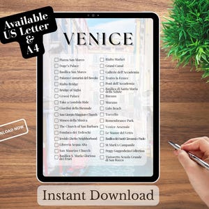Venedig Bucket List: Italienreise Checkliste (4 Digitale Downloads, US Letter/A4)