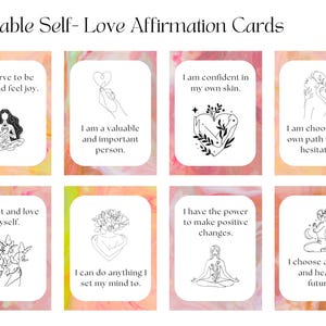 Affirmationskarten Selbstliebe ausdrucken | 45 Karten zum Digitalen Download Selbstwertgefühl Geschenk für Sie | Positivität Karte für Frauen | Geschenk für Freund
