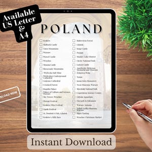 Polen Bucket List: Must-Sa Seiten Reisecheckliste (PDF / PNG Digital Download)