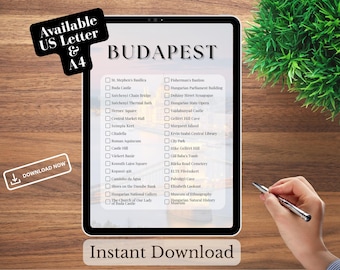 Budapest Bucket List: Hungary Travel Checklist (4 Digital Files, PDF & PNG)