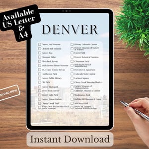 Denver Bucket List: Colorado Reise-Checkliste (Digitaler Download, US Letter/A4)